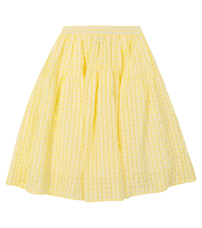 Paade Mode Kids' Alma Checked Seersucker Skirt In Alma Yellow