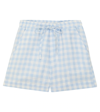Paade Mode Picnic Checked Linen Shorts In Picnic Blue