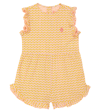 The Animals Observatory Squirrel Printed Cotton Romper In Pink