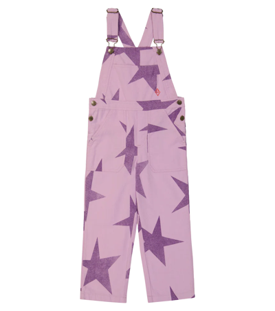 The Animals Observatory Kids' Mule Cotton And Linen Dungarees In Lilac