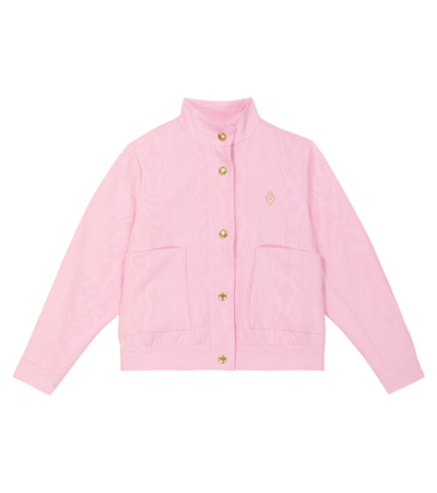 The Animals Observatory Kids' Moare Tiger Jacket In Pink