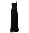 Victoria Beckham Satin Open-back Maxi Slip Dress In Black