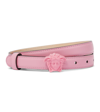 Versace Medusa Leather Belt In Baby Pink- Gold