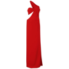 Monot One-shoulder Cutout Crepe Gown In Red