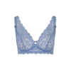 Hanro Luxury Moments Lace Unlined Underwire Bra In Light Blue