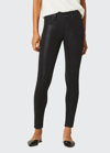 Hudson Double Coated Skinny Ankle Jeans In High Shine Dark Slate In Noir Coated