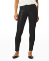 Hudson Double Coated Skinny Ankle Jeans In High Shine Dark Slate In Noir Coated