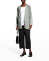 Eskandar Lightweight Silk A-line Shell In White