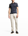 Onia Slub Linen Jersey Polo Shirt In Deep Navy
