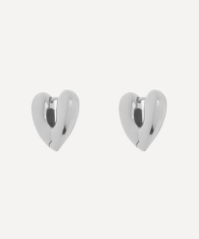 Annika Inez Silver Small Heart Hoop Earrings