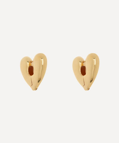 Annika Inez Gold-plated Large Heart Hoop Earrings