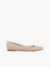 Chloé Chloe Lauren Scalloped Leather Ballerina Flat In Pink