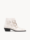 Chloé Women's Susanna Pointed-toe Studded Booties In White