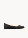 Chloé Lauren Scalloped Patent-leather Ballet Flats In Black