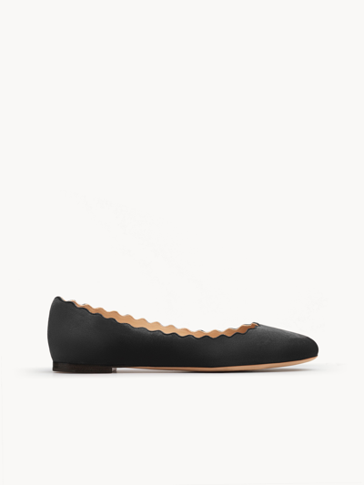 Chloé Lauren Nappa Leather Ballet Flats In Black