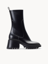 Chloé Back Loop Square Toe Boots With 50mm Heel In Black