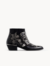 Chloé Women Black Nappa Leather Susanna Ankle Boots In Noir