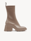Chloé Betty 50mm Square-toe Boots In Dark Greige