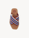 Chloé Multicolor Crochet Woody Flat Sandals In Multicolor Blue 1