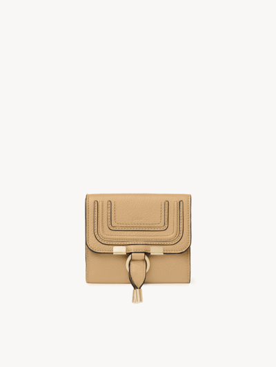 Chloé Marcie Square Wallet In Soft Tan