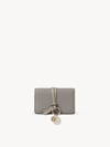 Chloé Porte-cartes Et Monnaie Alphabet En Cuir Grainé Femme Gris Taille Onesize 100% Cuir De Veau In Grey