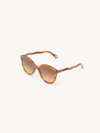 Chloé Lunettes De Soleil Zelie Femme Brun Taille Onesize 100% Acétate In Brun