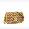 Tory Burch Miller Basketweave Leather Convertible Clutch In Cornbread