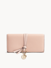 CHLOÉ ALPHABET WALLET WITH FLAP IN GRAINED LEATHER PINK SIZE ONESIZE 100% CALF-SKIN LEATHER