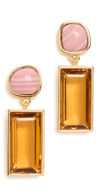 LIZZIE FORTUNATO CRYSTAL COLUMN EARRINGS IN SUNSET