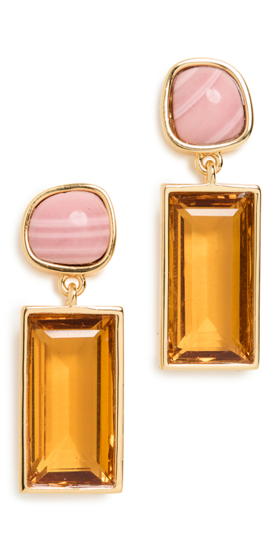 Lizzie Fortunato Women's 18k Gold-plated, Pink Opal & Citrine Quartz Column Earrings In Multi