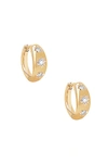 Logan Hollowell Three Star Set Diamond Huggies In Gold