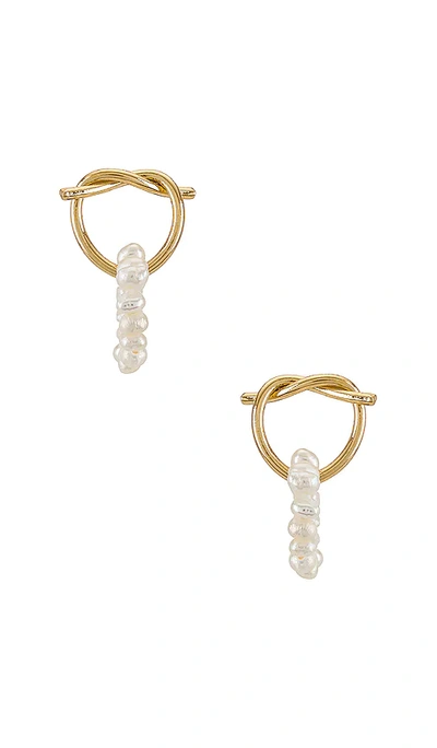 8 Other Reasons Mini Pearl Knotted Earring In Gold