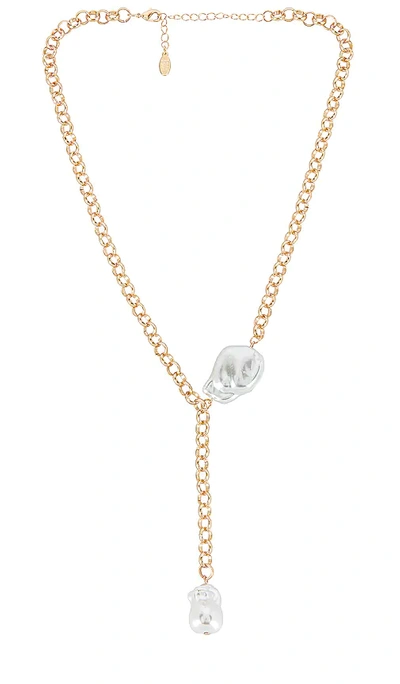8 Other Reasons Double Pearl Lariat Necklace In Gold