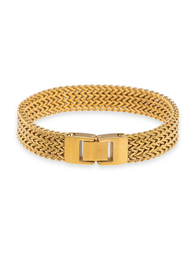 Eye Candy La Men's Luxe Eli Goldtone Titanium Franco Chain Bracelet In Metal