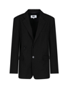 Mm6 Maison Margiela Woman Blazer Black Size 6 Polyester, Virgin Wool, Elastane, Cotton