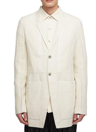 Rick Owens Lido Single-breasted Virgin Wool Blazer In Neutrals