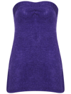 Laneus Knit Mohair Mini-dress In Purple