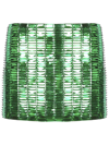 Attico Crystal-embellished Fitted Skirt In Green