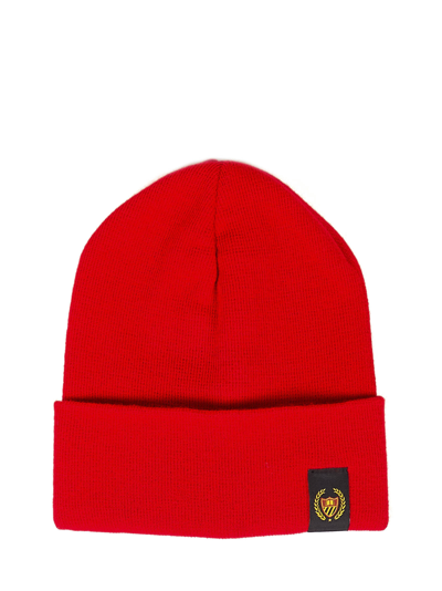 Bel-air Athletics Red Knitted Bonnet With Logo