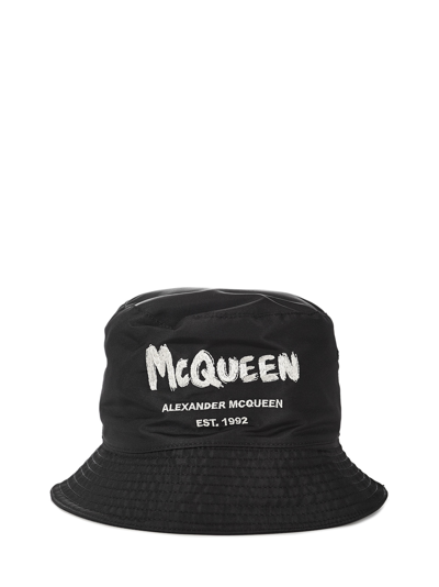 Alexander Mcqueen Mcqueen 涂鸦渔夫帽 In Black