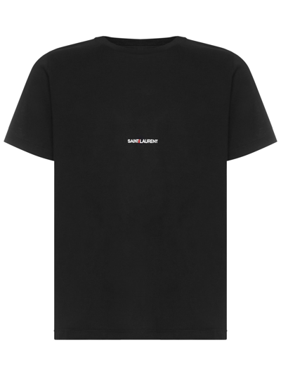 Saint Laurent Men's Classique Logo-print T-shirt In Black