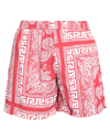 Aries Bandana Print Board Shorts In Red