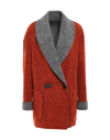 MISSONI MISSONI WOMAN COAT RUST SIZE 8 VIRGIN WOOL, POLYAMIDE, MOHAIR WOOL, ALPACA WOOL, ELASTANE