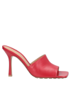 Bottega Veneta Stretch Leather Slide Sandals In Red