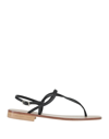 Paolo Ferrara Toe Strap Sandals In Black