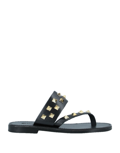 Chatulle Toe Strap Sandals In Black