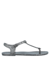 Menghi Toe Strap Sandals In Grey