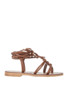 Chatulle Toe Strap Sandals In Brown