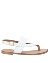 Angela George Toe Strap Sandals In White