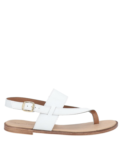 Angela George Toe Strap Sandals In White ModeSens
